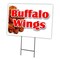Signmission Buffalo Wings Yard Sign & Stake outdoor plastic coroplast window, C-1216-DS-Buffalo Wings C-1216-DS-Buffalo Wings - alternate 1